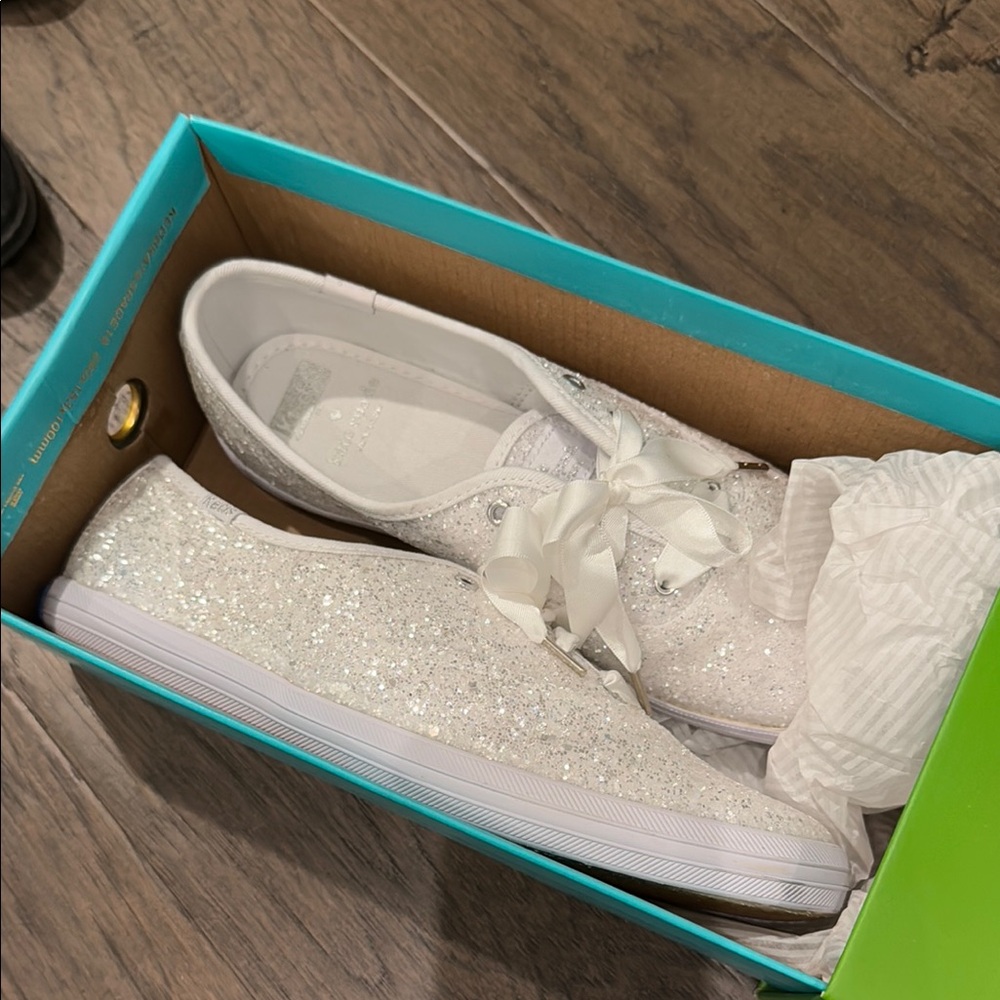 Sparkly White Kate Spade Keds shoes